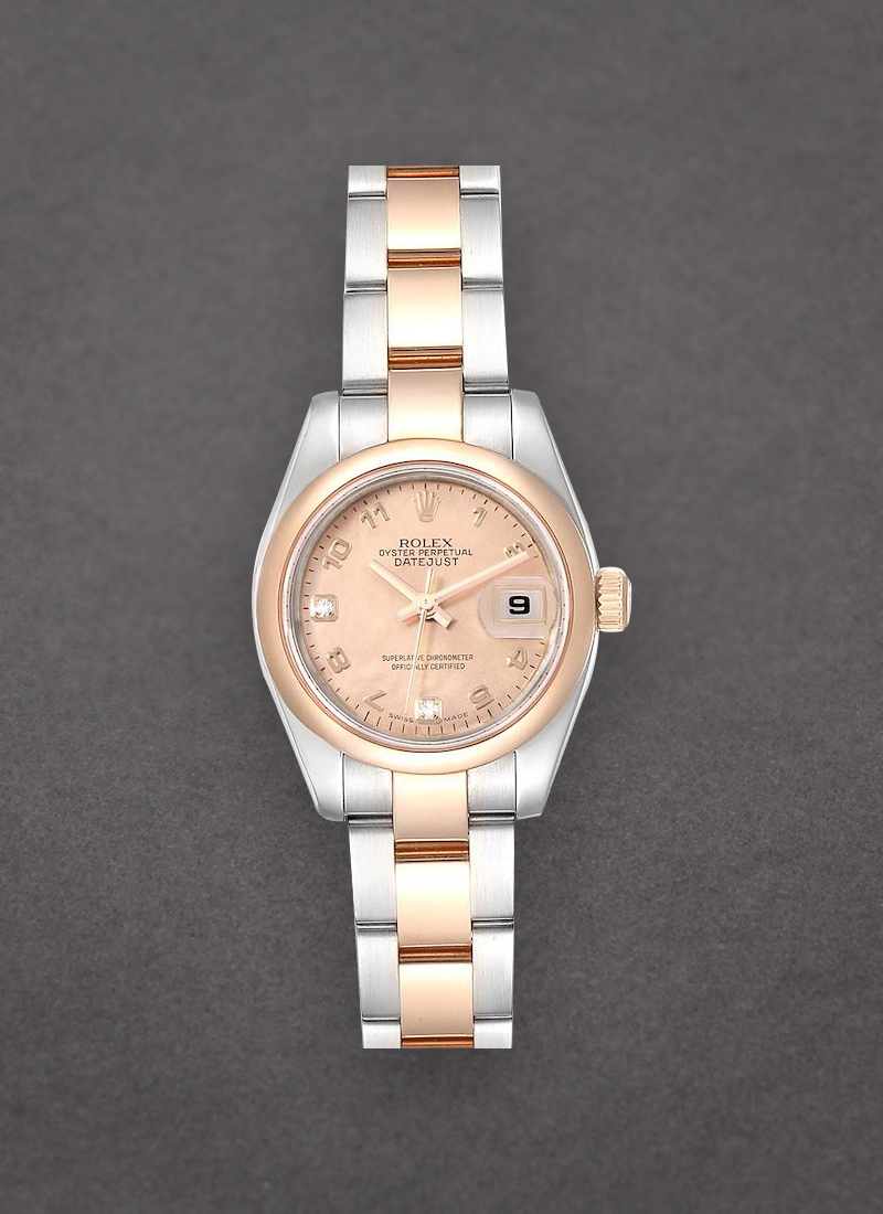 Pre-Owned Rolex Lady Datejust 26mm in Steel with Rose Gold Smooth Bezel