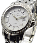 Patravi  38mm Automatic with Diamond Bezel Steel on bracelet with White Dial