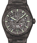 Defy El Primero 41mm Automatic in Black Carbon Fiber on Black Carbon Fiber Bracelet with Skeleton Dial