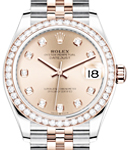 Mid Size 31mm Datejust in Steel with Rose Gold Diamond Bezel on Jubilee Bracelet with Pink Diamond Dial