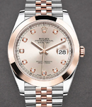 Datejust 41mm in Steel with Rose Gold Smooth Bezel on Jubilee Bracelet with Sundust Diamond Dial