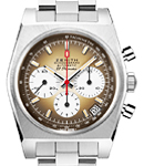EI Primero Chronomaster 37mm Automatic in Steel on Steel Bracelet with Brown Dial