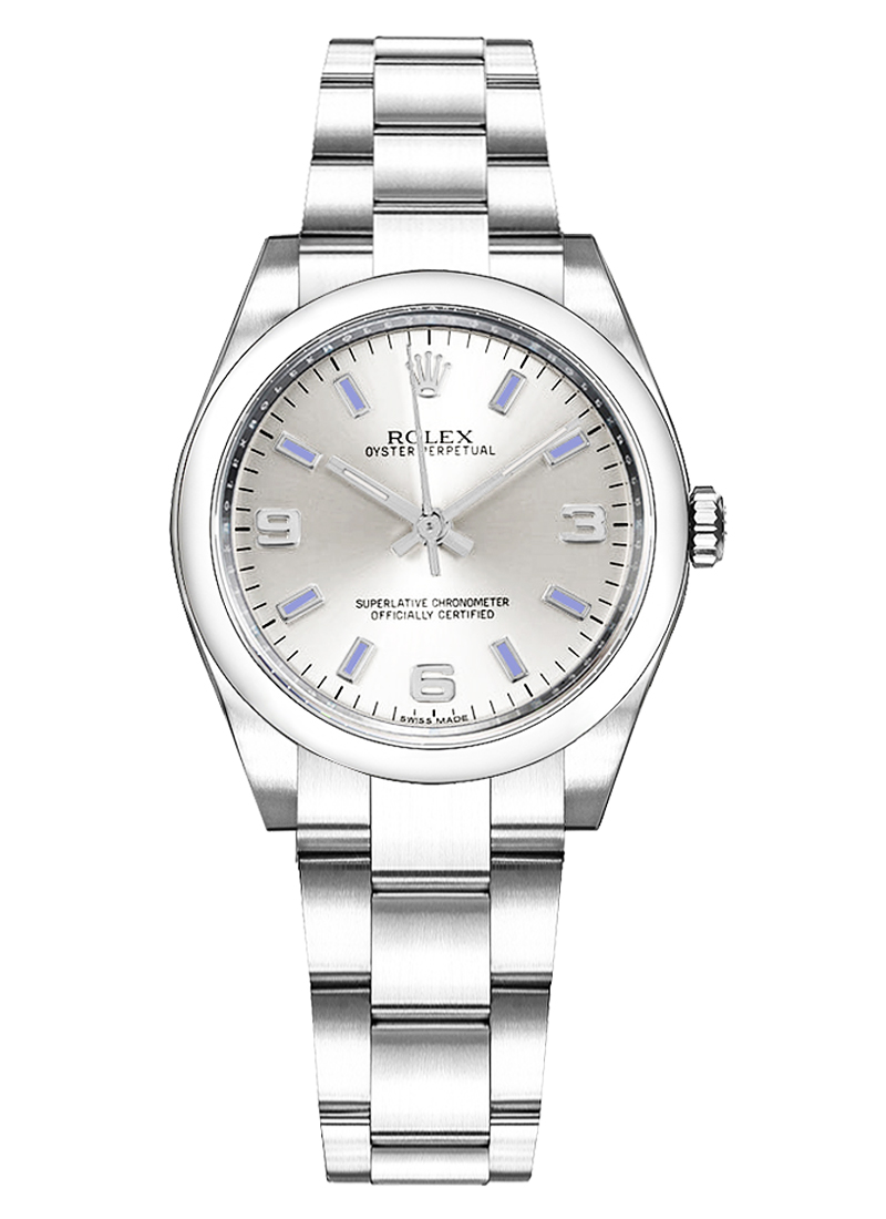 Pre-Owned Rolex Mid Size Oyster Perpetual in Steel with Smooth Bezel
