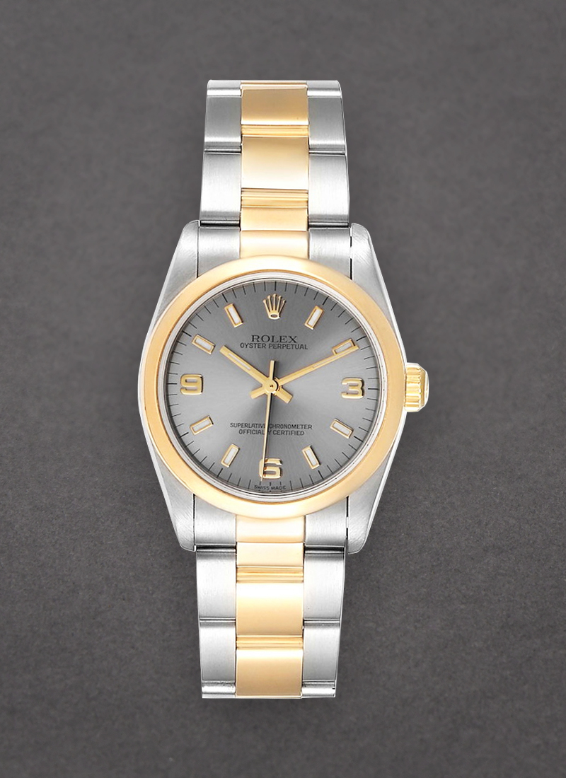 Pre-Owned Rolex Mid Size 31mm Date in Steel with Yellow Gold Smooth Bezel