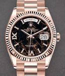President Day-Date 36mm in Rose Gold with Fluted Bezel on President Bracelet with Eisenkiesel  Diamond Dial