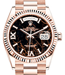 President Day-Date 36mm in Rose Gold with Fluted Bezel on President Bracelet with Eisenkiesel  Diamond Dial