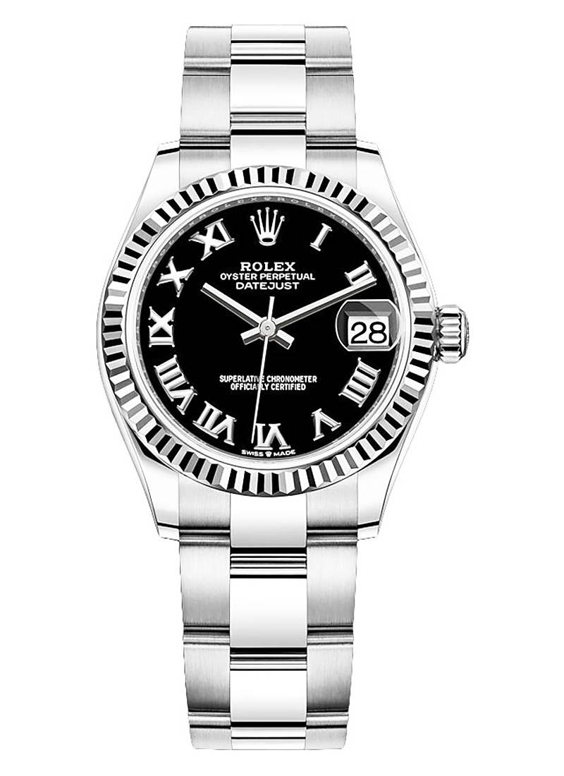 Pre-Owned Rolex Mid Size 31mm Datejust in Steel with Fluted Bezel 