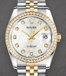 Datejust 36mm in Steel with Yellow Gold Diamond Bezel on Jubilee Bracelet with Silver Jubilee Diamond Dial