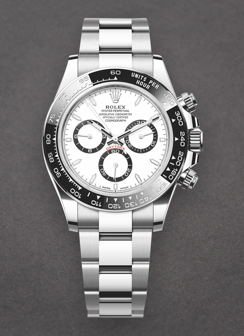 Pre-Owned Rolex Daytona 40mm in Steel with Black Ceramic Bezel on  Oyster Bracelet with White Dial
