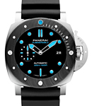 Pam 799 - Submersible 47mm in Titanium on Black Rubber Strap with Black Dial