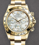 Daytona 40mm in Yellow Gold on Oyster Bracelet with MOP Diamond Dial