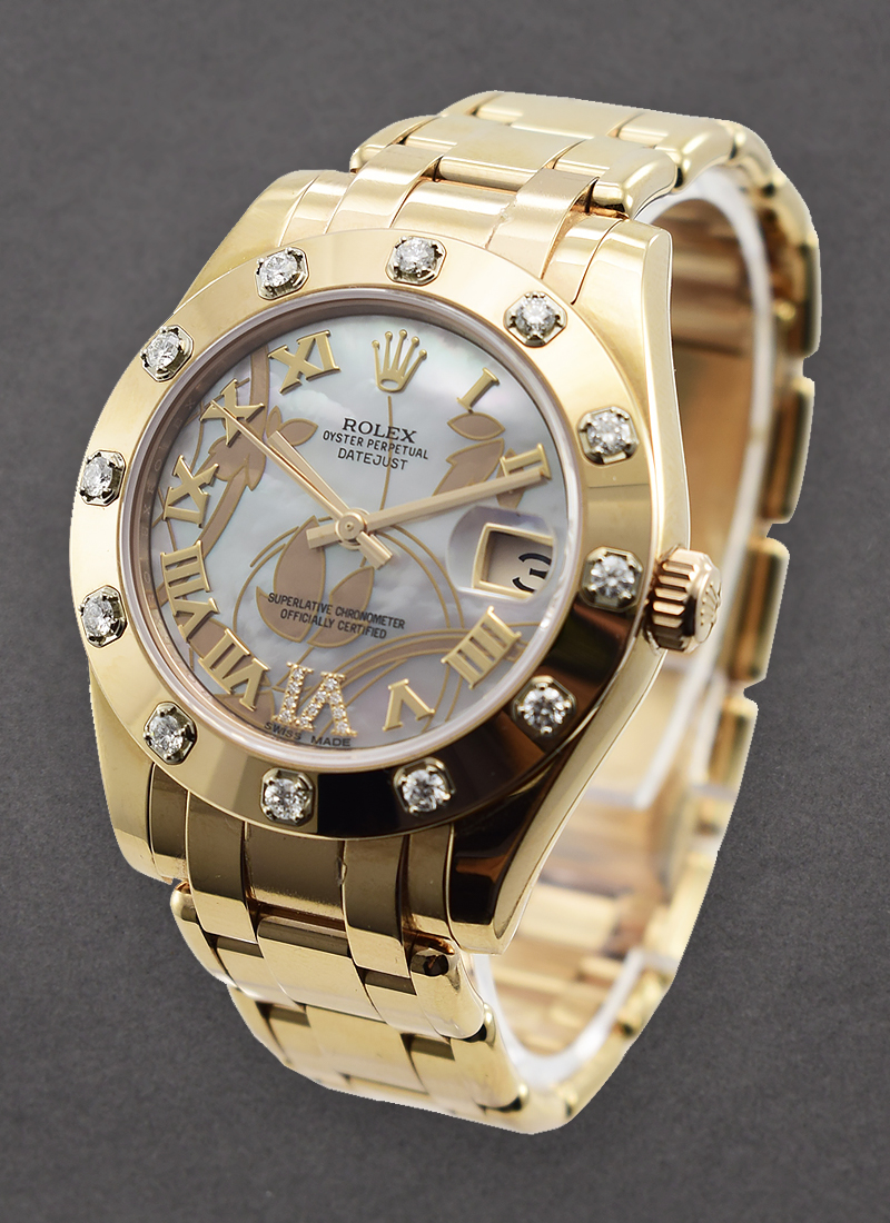 Pre-Owned Rolex Masterpiece 34mm in Rose Gold with 12 Diamond Bezel