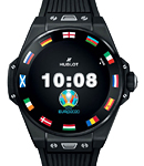 Big Bang e UEFA EURO 2020 42mm in Black Ceramic on Black Rubber Strap with Digital Hublot Watchfaces Dial - L.E. 1000 Pieces