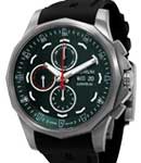Admirals Cup Legend Chronograph 47mm in Titanium on Black Rubber Strap with Green Dial