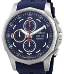 Admirals Cup Legend Chronograph 47mm in Titanium on Blue Rubber Strap with Blue Dial