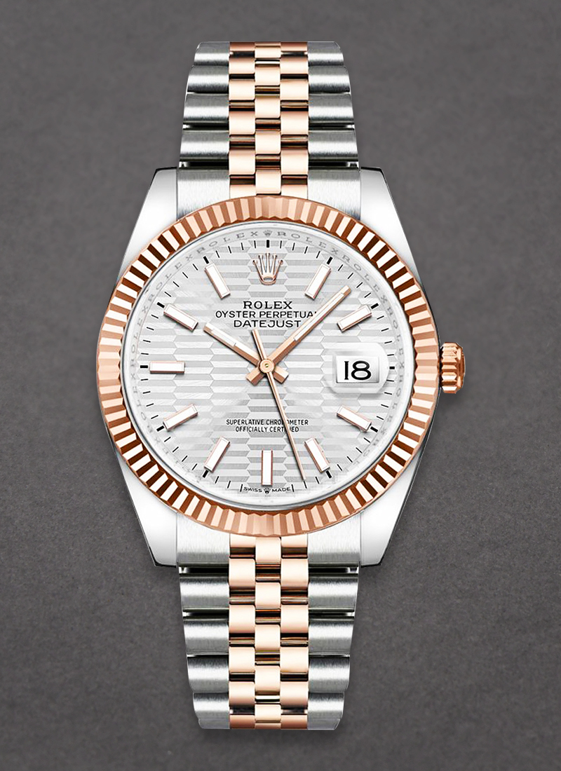 Rolex Unworn Datejust  36mm Steel with Rose Gold Fluted Bezel