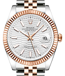 Datejust  36mm Steel with Rose Gold Fluted Bezel on Jubilee Bracelet with Silver Fluted Motif Dial