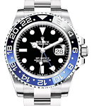 GMT Master II in Steel with Blue and Black Ceramic Bezel - Batman on Oyster Bracelet with Black Index Dial