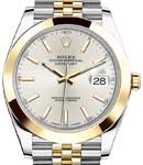 Datejust II 41mm in Steel with Yellow Gold Smooth Bezel on Jubilee Bracelet with Silver Stick Dial