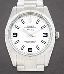 Air-King 34mm in Steel with Engine Bezel on Oyster Bracelet with White Stick & Arabic Dial