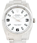 Air-King 34mm in Steel with Engine Bezel on Oyster Bracelet with White Stick & Arabic Dial
