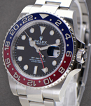 GMT Master II in Steel with Blue and Red Ceramic Bezel - PEPSI on Oyster Bracelet with Black Index Dial