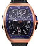 Racing 47MM in Rose gold on Black Leather Strap with Blue Dial