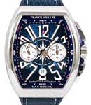 Vanguard Yachting 44mm in Steel on Blue Rubber Strap with Blue Dial