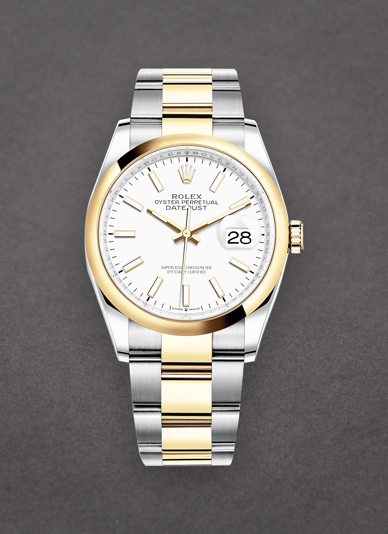 Pre-Owned Rolex Datejust 36mm in Steel with Yellow Gold Smooth Bezel