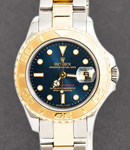 Yacht-Master 29mm in Steel with Yellow Gold Bezel on Oyster Bracelet with Blue Index Dial