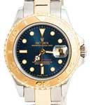Yacht-Master 29mm in Steel with Yellow Gold Bezel on Oyster Bracelet with Blue Index Dial