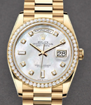 President Day-Date 36mm in Yellow Gold with Diamond Bezel on President Bracelet with MOP Diamond Dial