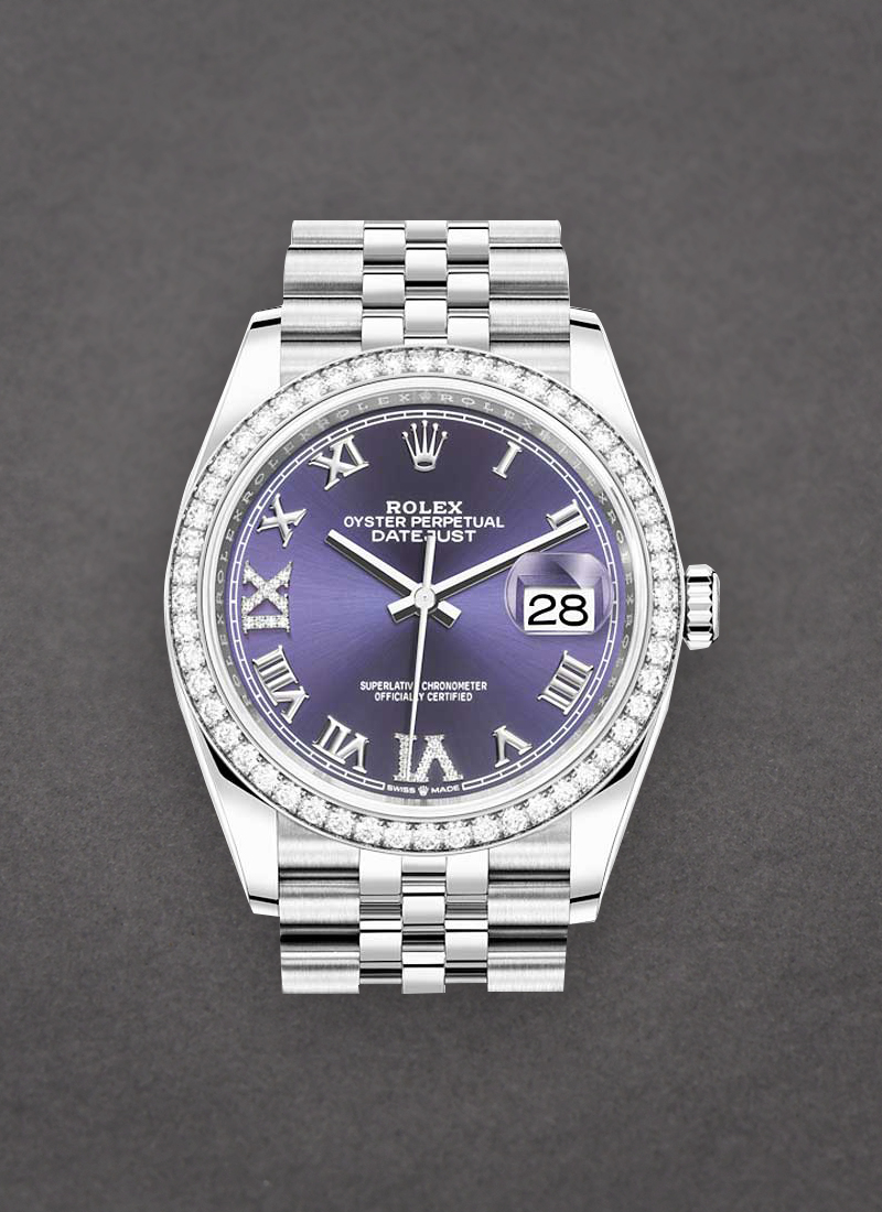 Pre-Owned Rolex Datejust 36mm in Steel with Diamond Bezel