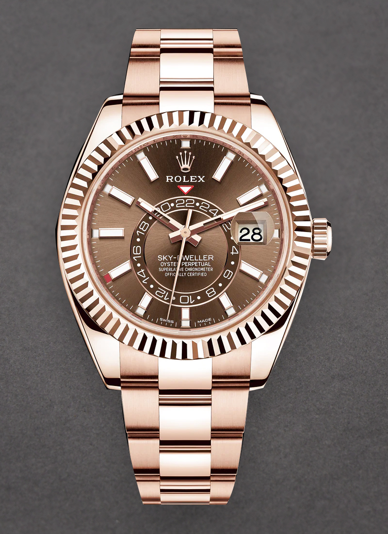 Pre-Owned Rolex Sky Dweller in Rose Gold with Fluted Bezel