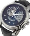 Chronomaster XXT Open Grande Date in Steel on Black Leather Strap with Black Dial - Partially Skeletonized