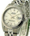 Mid Size Datejust 31mm in Steel  with Fluted Bezel on Jubilee Bracelet with Silver Stick Dial