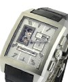 Mega Port Royal Open in Steel on Black Strap with Silver Dial