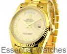 Day-Date - President - Yellow Gold - 36mm - Fluted Bezel  on President Bracelet with Cream Roman Dial