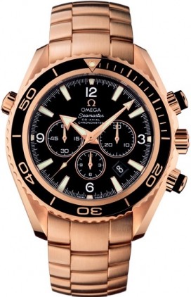 Planet Ocean 45mm in Rose Gold on Rose Gold Bracelet with Black Dial