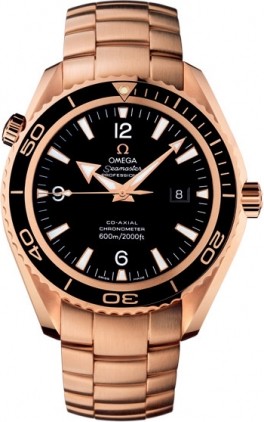 Planet Ocean Non Chrono in Rose Gold on Rose Gold Bracelet with Black Dial