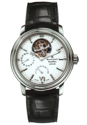 Tourbillon with Power Reserve  White Gold on Strap with White Dial 